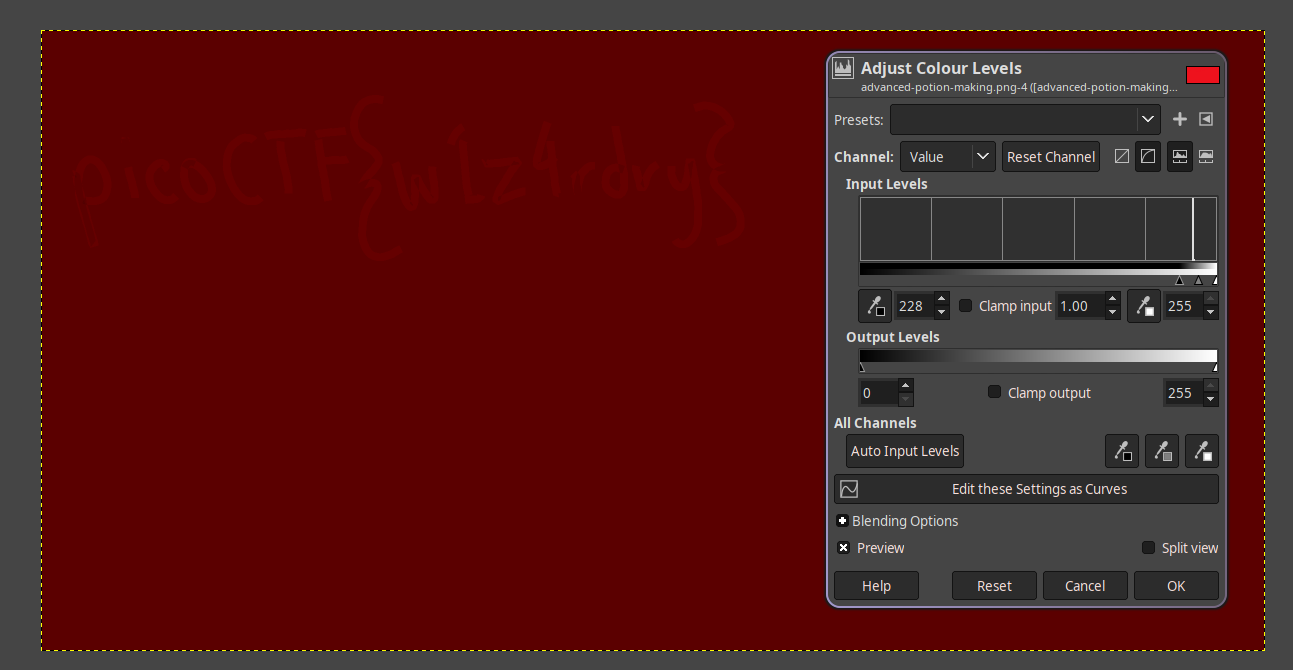 gimp giving a fake flag